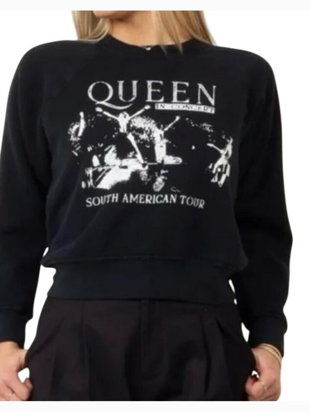 Daydreamer QUEEN South American Tour Black Graphic Tour Sweatshirt. SOFT S